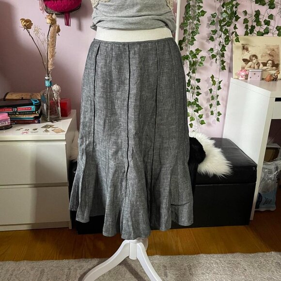 Grey Mario Serrani Italy Midi Skirt - Picture 2 of 4